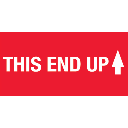 2 x 4" - "This End Up" (High Gloss) Labels