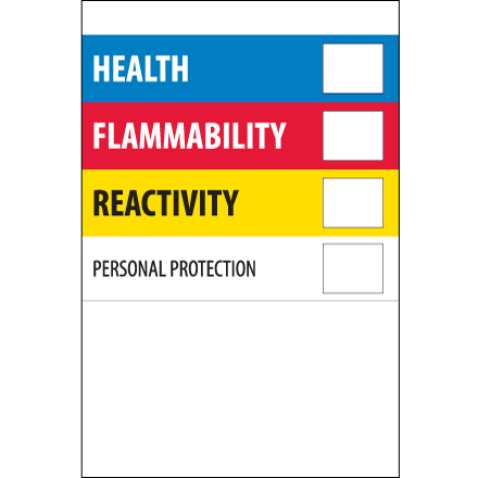 2 x 3" - "Health Flammability Reactivity"