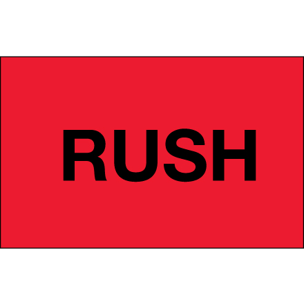 3 x 5" - "Rush" (Fluorescent Red) Labels