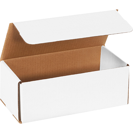 10 x 4 <span class='fraction'>7/8</span> x 3 <span class='fraction'>3/4</span>" White Corrugated Mailers