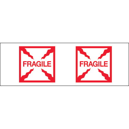 2" x 55 yds. - "Fragile (Box)" (6 Pack) Tape Logic<span class='rtm'>®</span> Messaged Carton Sealing Tape